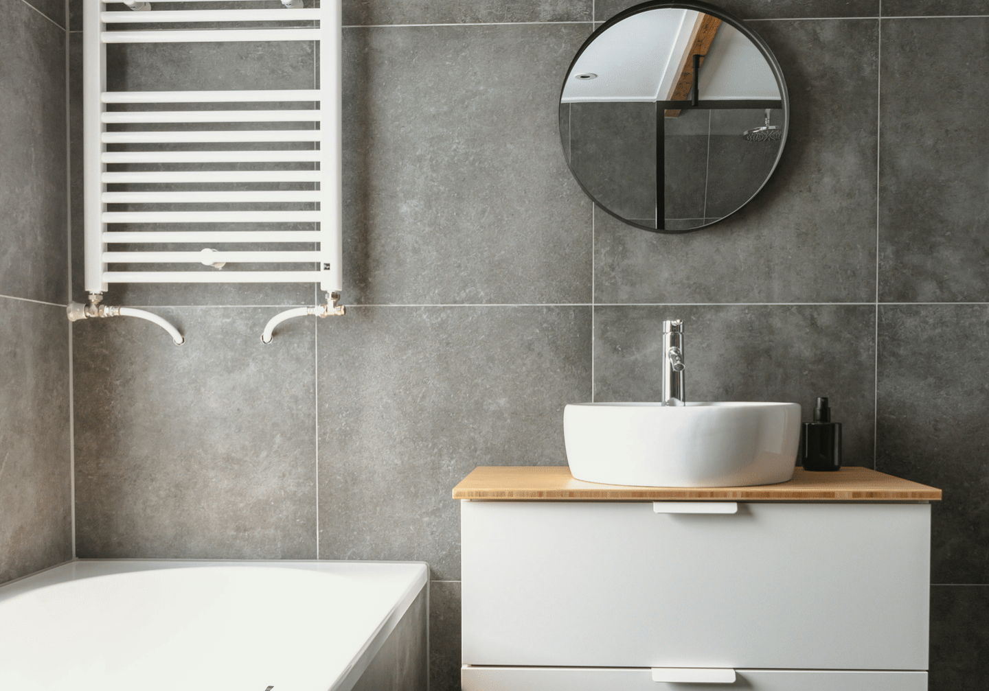 charcoal tile bathroom from bathroom fitters dudley